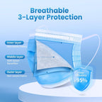 Blue Disposable Face Mask 100 Pcs Blue Face Masks 3 Ply Protection Masks