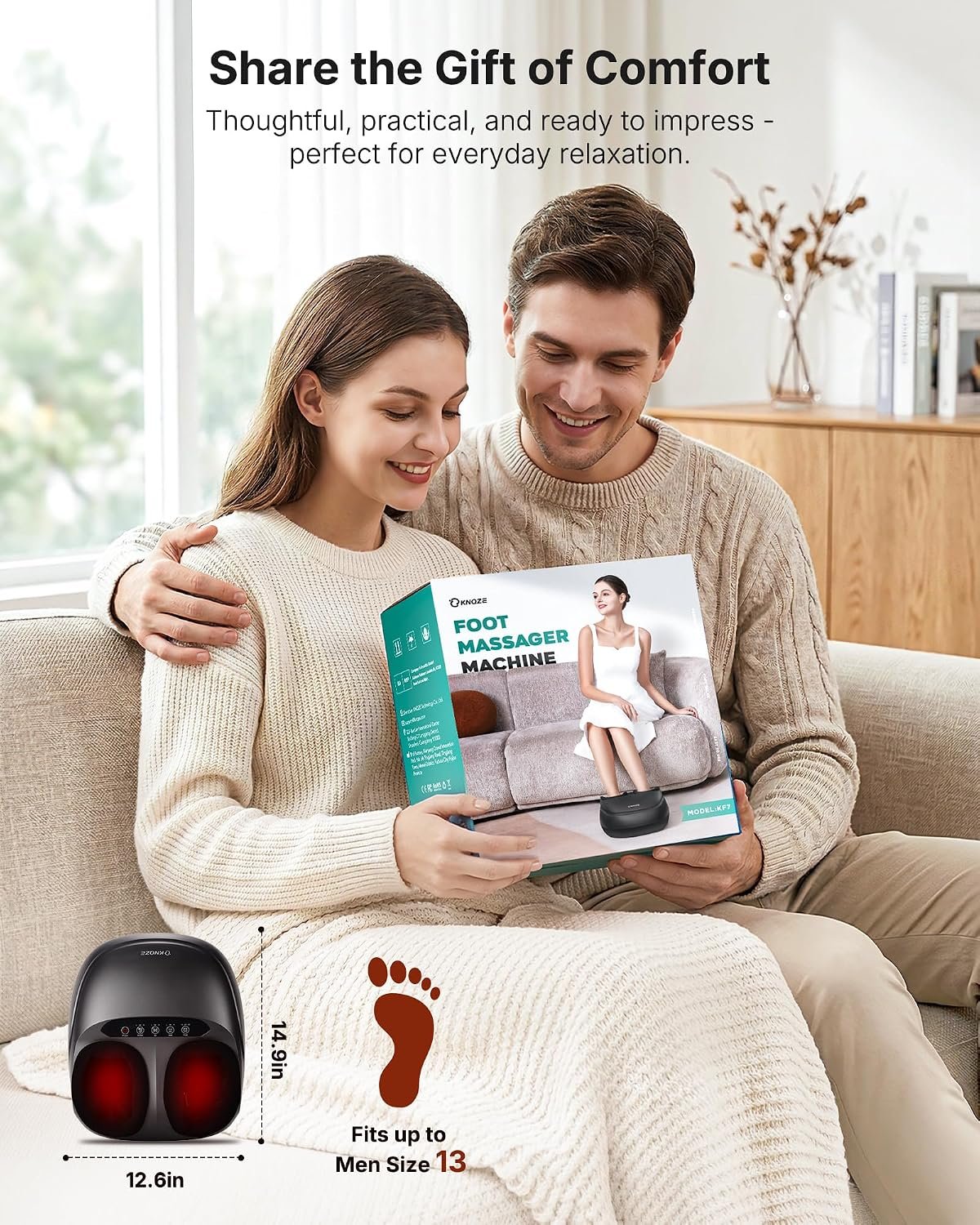 KNQZE Shiatsu Foot Massager with Heat for Plantar Fasciitis, FSA Eligible