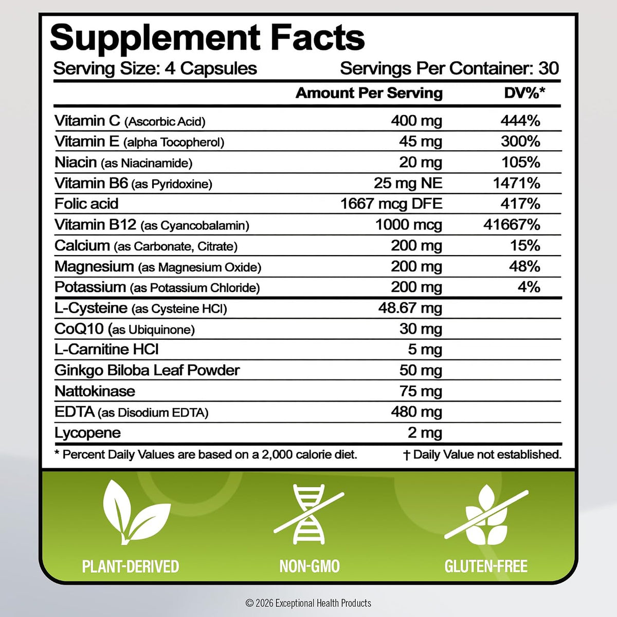 Cardio D-Plaq Cardiovascular Supplement, 120 Vegetable Capsules | Cardiovascular Support Capsules with CoQ10, EDTA, L-Carnitine & Ginkgo for Heart Health, Blood Flow & Cholesterol