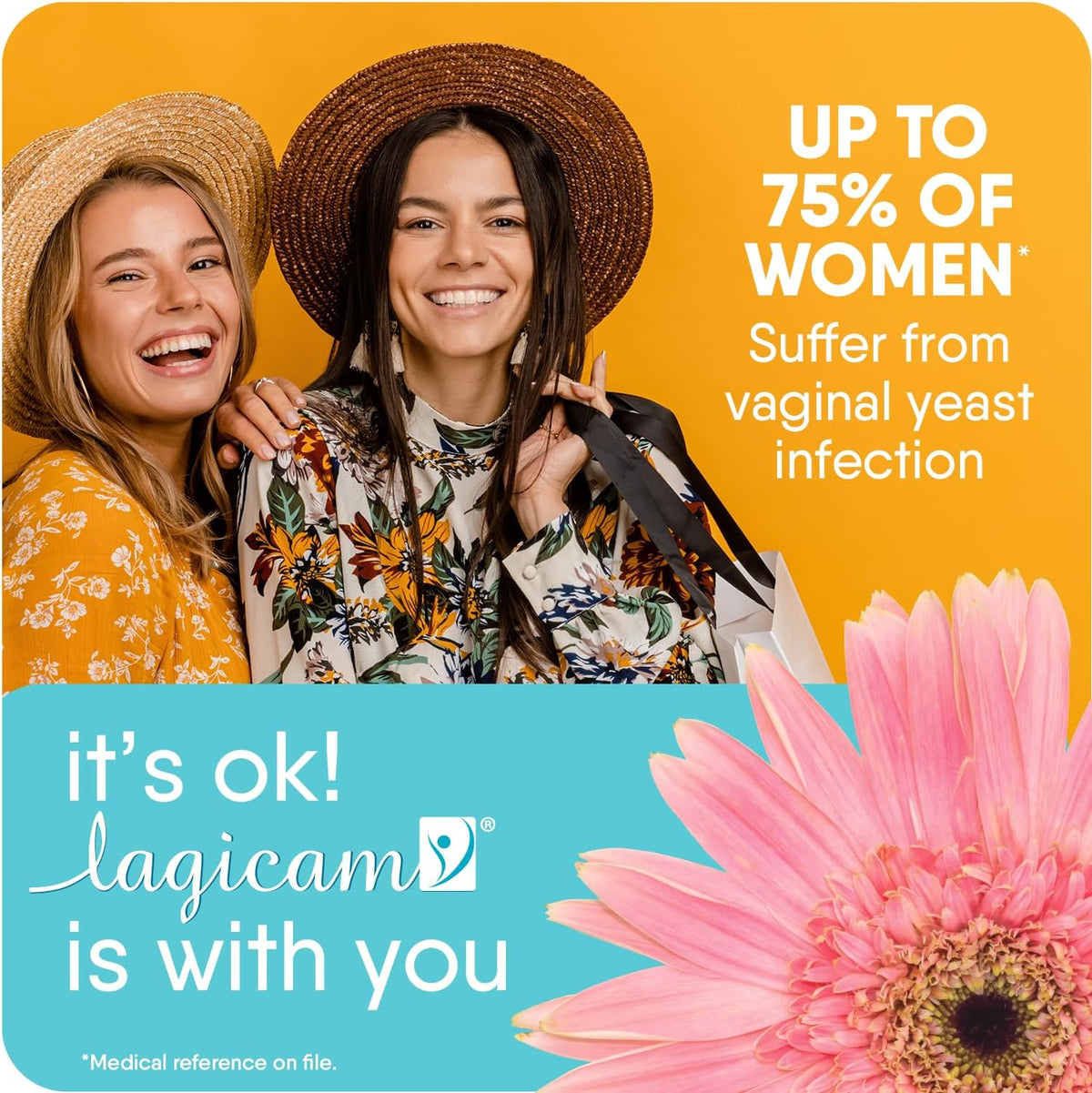 Lagicam 3 Day Vaginal Yeast Infection Treatment for Women, Start working on the 1st Day, Miconazole Nitrate, Antifungal Cream relieves Itching and Irritation, 3 Disposable Applicators & Cream (1 Pack)