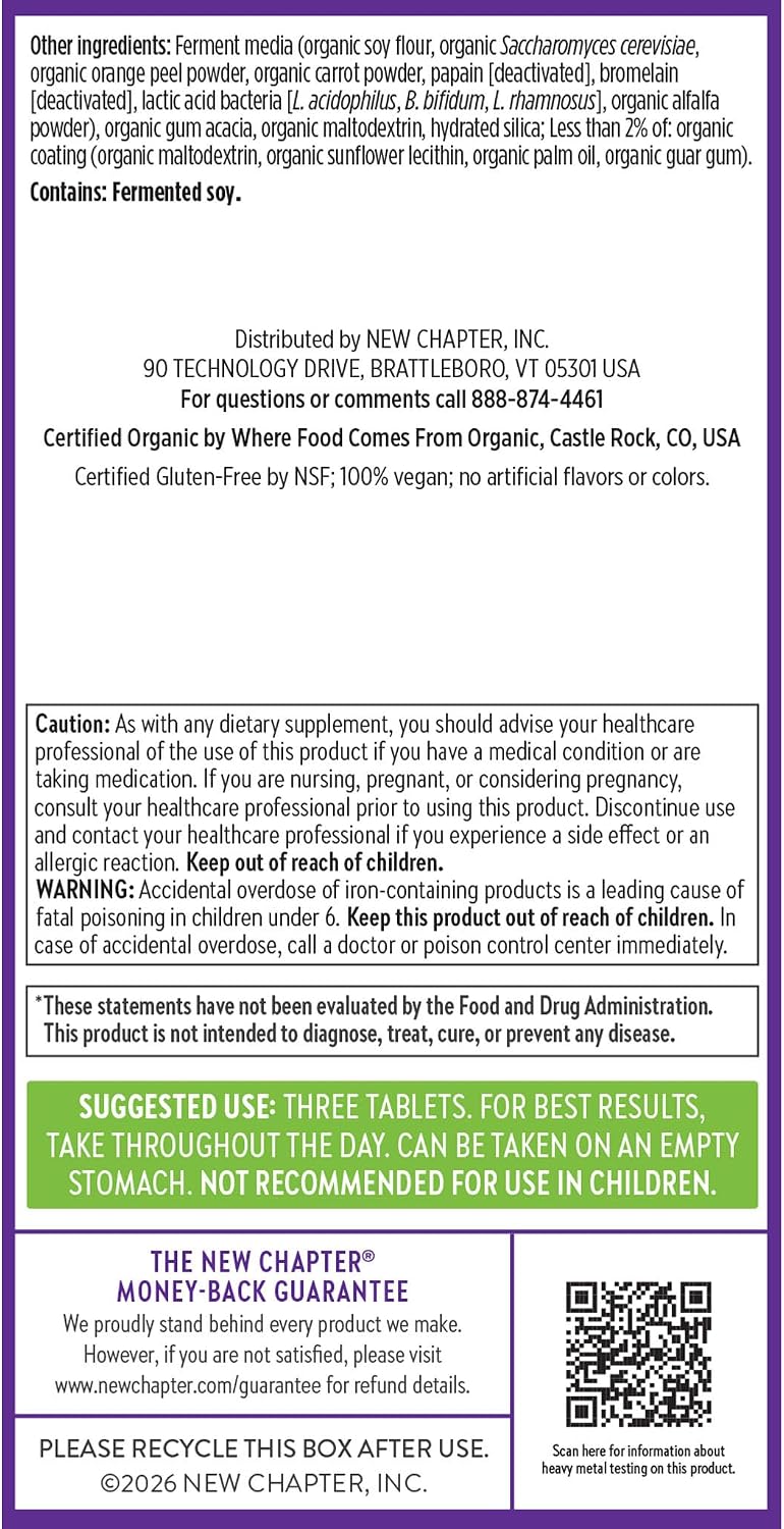 New Chapter Advanced Perfect Prenatal Vitamins, 96ct, Made with Organic, Non-GMO Ingredients for Healthy Baby & Mom - Folate (Methylfolate), Whole-Food Fermented Iron, Vitamin D3 + Ginger
