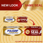 Poligrip Power Max Power Hold plus Seal Denture Adhesive Cream, Denture Cream for Secure Hold and Food Seal, Flavor Free - 2.2 oz