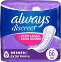 Always Discreet Incontinence Pads for Women, Extra Heavy Absorbency, 33 Count, Pack of 2, Total 66 Count