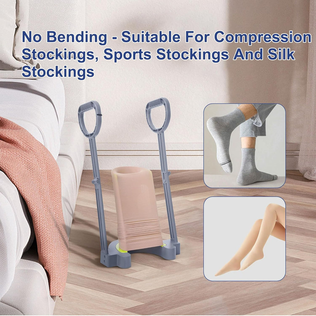 Compression Sock Aid Device | Size for Leg Circ 16 in or Less | Helper Device for Putting on Compression Stocking, Easy On Donning Aid Tool for Socks & Stockings, Durable & User-Friendly Design