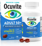 Ocuvite 50+ Eye Vitamin & Mineral Supplement, Multivitamin for Vision & Ocular Health with Omega-3, Zinc, Vitamins C & E, Lutein & Zeaxanthin, Zinc Supplements for Women and Men, 90 Softgels