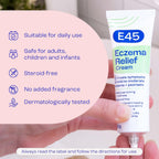 E45 - Eczema Relief Cream | Steroid Free Cream For Mild to Moderate Eczema and Psoriasis | 60g