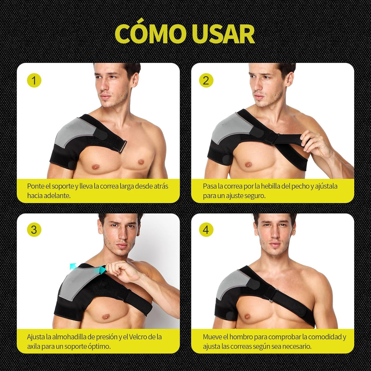 Shoulder Brace for Women and Men - Adjustable, Comfortable and Lightweight, Shoulder Bandage Ideal for Pain, Sprain and Increased Stability, One Size (Left)