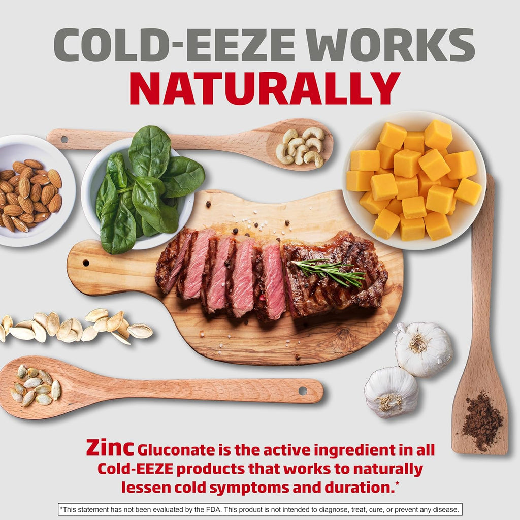 Cold-EEZE Sugar-Free, Natural Wild Cherry Zinc Lozenges, Homeopathic Cold Remedy, Shortens the Common Cold, Sore Throat, Cough, Congestion & Post Nasal Drip, 25 Ct