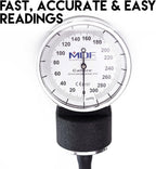 MDF Instruments, Calibra Aneroid Premium Professional Sphygmomanometer, Blood Pressure Monitor with Adult Cuff & Carrying Case, Lifetime Calibration, White Dial, Black Cuff, MDF808M11