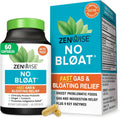 Zenwise Health No Bloat Digestive Enzymes Probiotics Bloat Relief - 60 CT | Bloating Relief, Capsules, Debloat, Digestive Enzymes + Probiotics, Dandelion, Lactase, Ginger, Turmeric, Vegetarian, Women