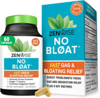 Zenwise Health No Bloat Digestive Enzymes Probiotics Bloat Relief - 60 CT | Bloating Relief, Capsules, Debloat, Digestive Enzymes + Probiotics, Dandelion, Lactase, Ginger, Turmeric, Vegetarian, Women