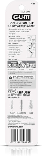 GUM Proxabrush Permanent Handle Refills, 4 Pack