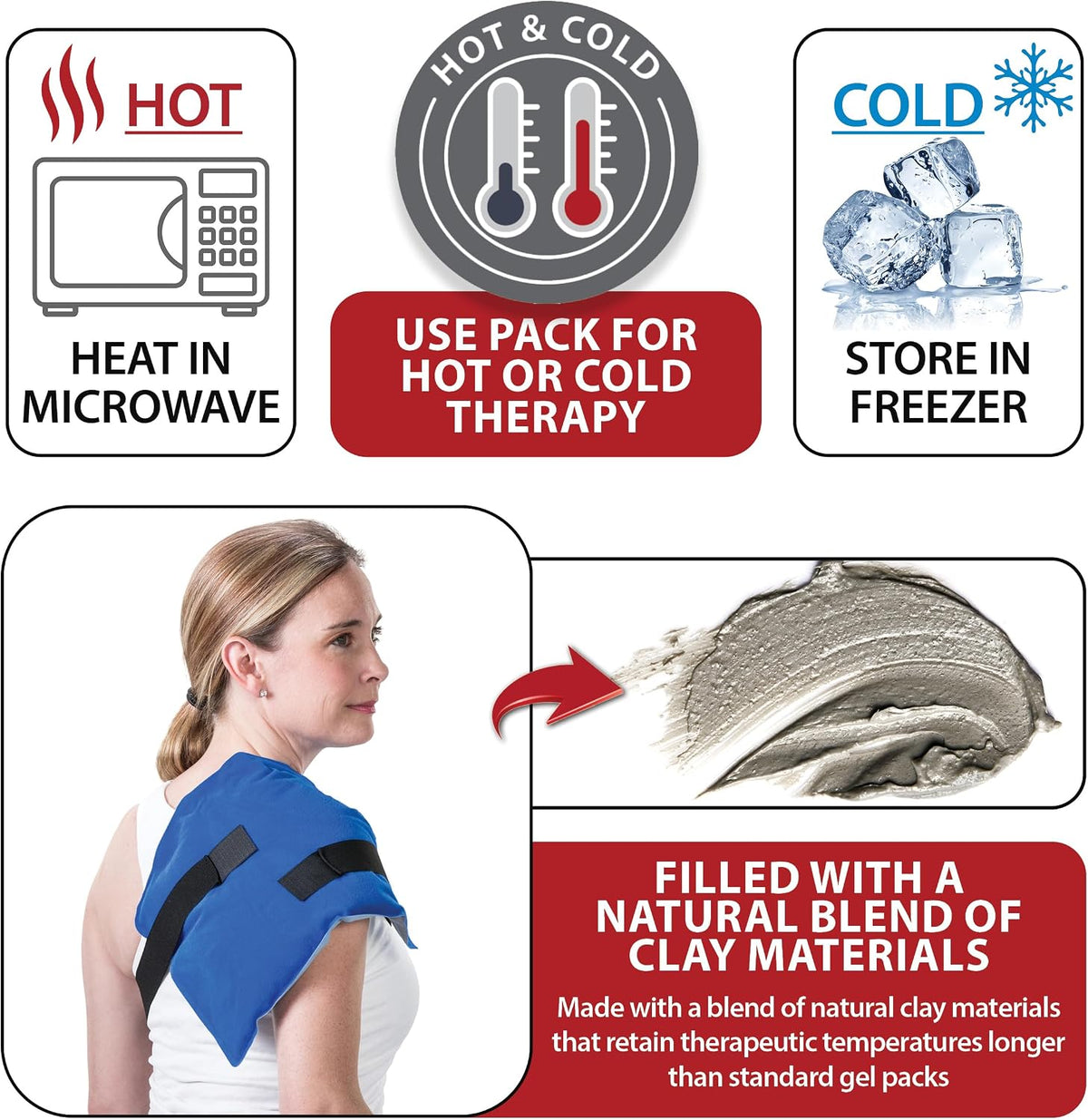 Core Products Soft Comfort CorPak, No Frost Hot and Cold Therapy Pack - 6" x 10", Made in The USA- 2 Pack