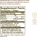 Solgar Vitamin E 670 mg (1000 IU), 100 Mixed Soft Gels - Non GMO | Suitable for Vegetarians, Gluten Free