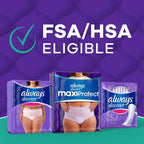 Always Discreet MaxiProtect Adult Diapers for Women, Incontinence Underwear, Postpartum Essentials, Bladder Leak Protection, Disposable Briefs, Maximum Plus Absorbency, Size L, 14 Count