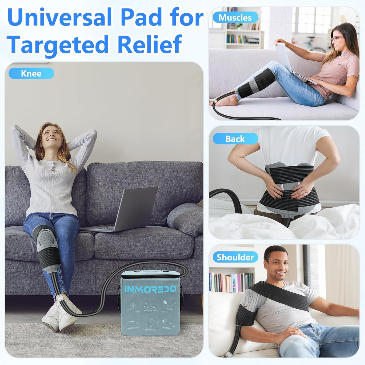 Cold Therapy Machine, Programmable Ice Therapy Machine for Knee After Surgery, Knee Replacement Recovery, Cryotherapy Pain Relief System, Compression Pad for Shoulder, Arm, Hip, Ankle