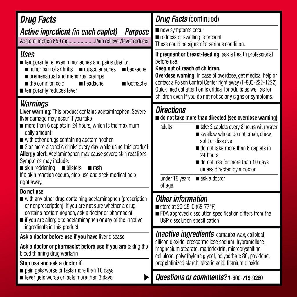 Amazon Basic Care Acetaminophen Extended-Release Tablets, 650 mg, Pain Reliever, Fever Reducer, Arthritis Pain, Headache, Backache, Menstrual Pain, 400 Count