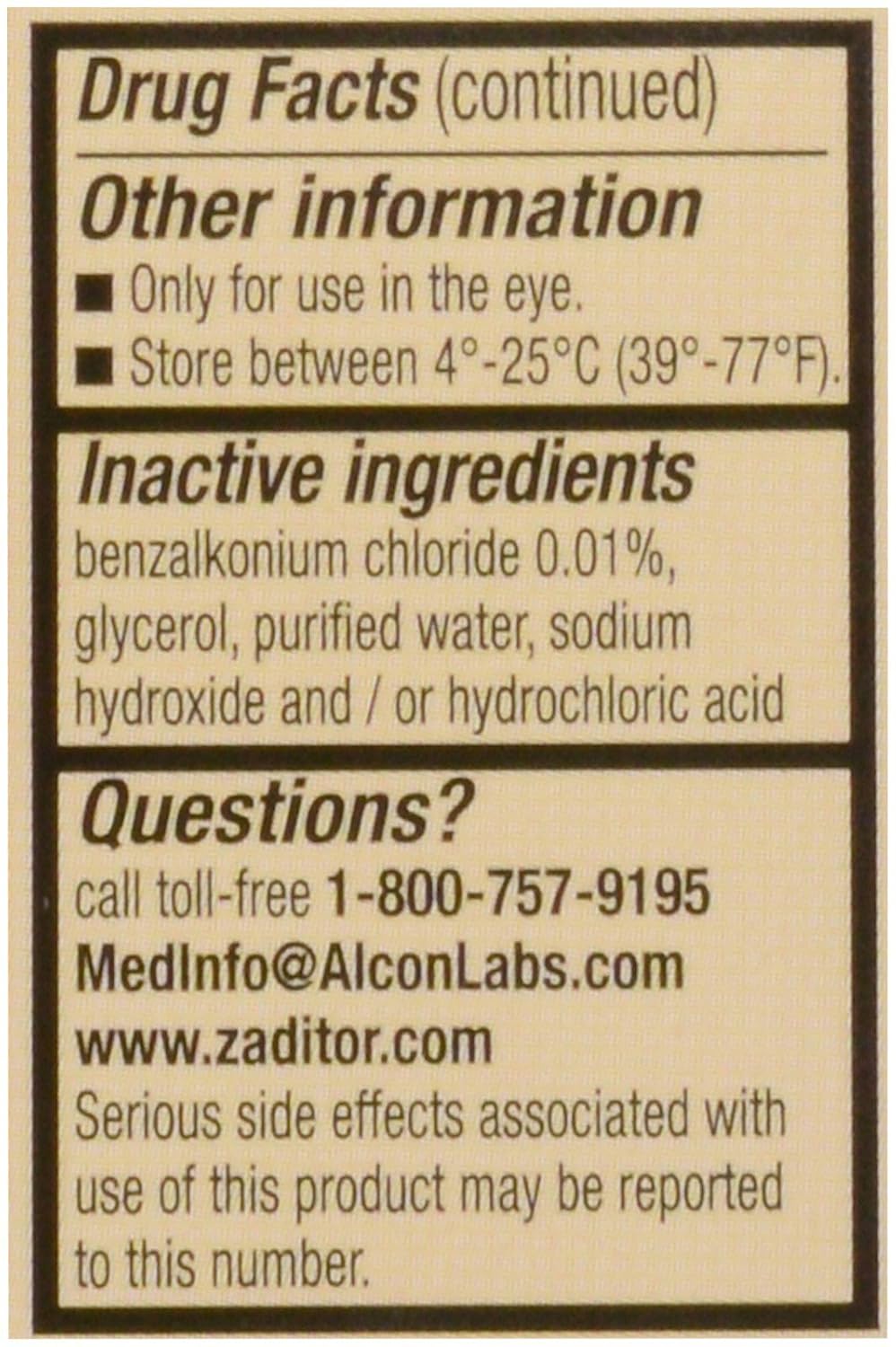 Zaditor Systane Eye Itch Relief Antihistamine Eye Drops 5 mL