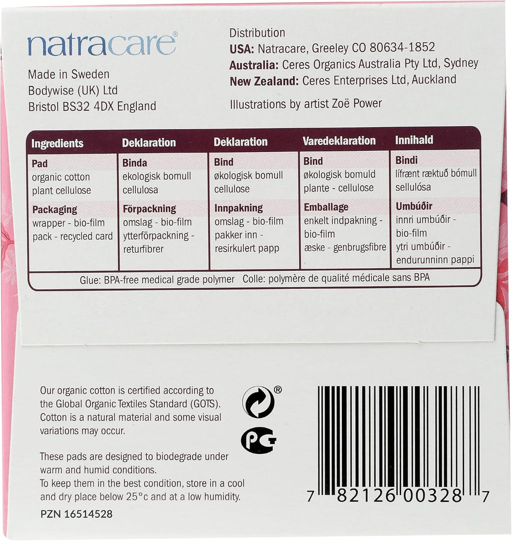 Sanitary Pads Organic 10 pieces 0.47cm