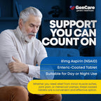 GenCare Low Dose Aspirin 81mg Enteric Coated Tablets, 500 Count | Compares to Bayer; daily low-dose aspirin for heart health, pain & fever relief, baby aspirin
