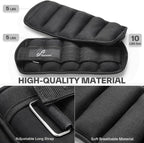 Sportneer Adjustable Ankle Weights, 2-10 lb per Pair, Removable Weights | Soft neoprene for women and men. Adjusts from 1-5 lb each for walking, running, Pilates, home workouts, physical therapy.