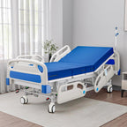 Premium Full Electric Hospital Bed for Home Use, 5 Function Medical Bed with 4.7” Foam Mattress, Height Adjustable, Central Locking System, Includes Sheets (2X)