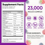 Vitamin B Complex 23000mcg - Methyl B12| B9 Folic|B7 Biotin,B1,B2,B3,B5,B6, | Vitamin B Complex Liquid Drops for Men & Women with Vitamin C, Choline & Inositol for Energy, Immune & Brain Support - 2Oz