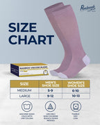 Pembrook® Bamboo Viscose Light Compression Socks - 3 Pairs | 8-15 mmhg Compression Socks | Knee High Comfort Support Socks
