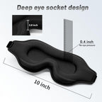 Sleep Eye Mask for Men Women, Lash Extensions 3D Sleeping Mask, Travel Blackout Night Blindfold Eye Shade Cover with Adjustable Strap (Black)