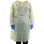 HCS PPE Gowns, Disposable, Medical, Yellow Cover Isolation Gown