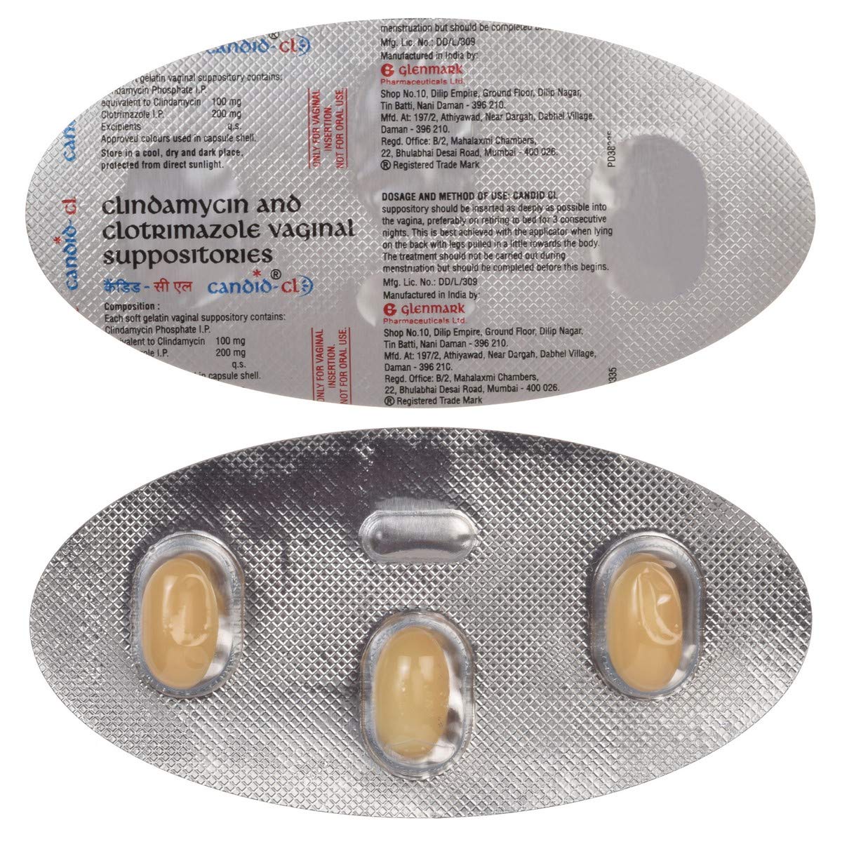 Candid-CL - Strip of 3 Vaginal Suppositories