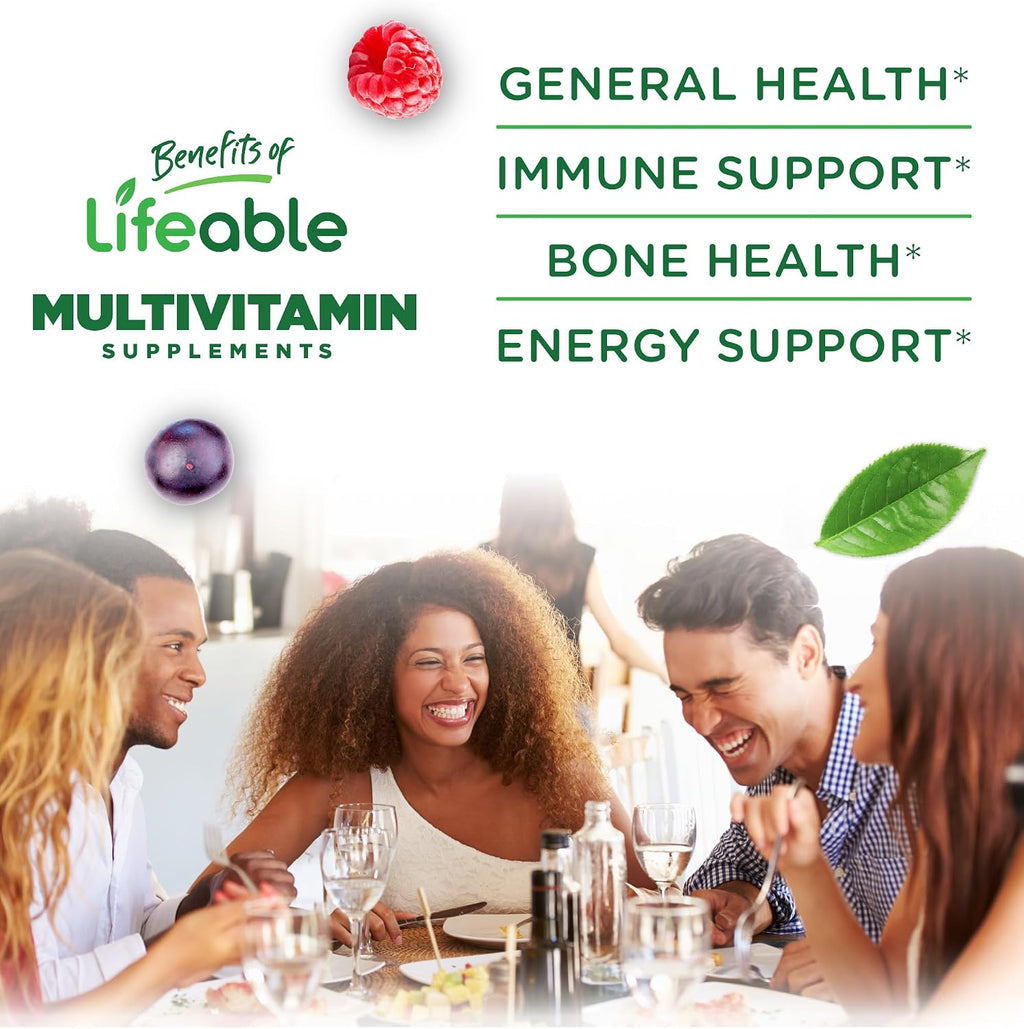 Lifeable Multivitamin with Iron Gummies for Women and Men, 90 Count