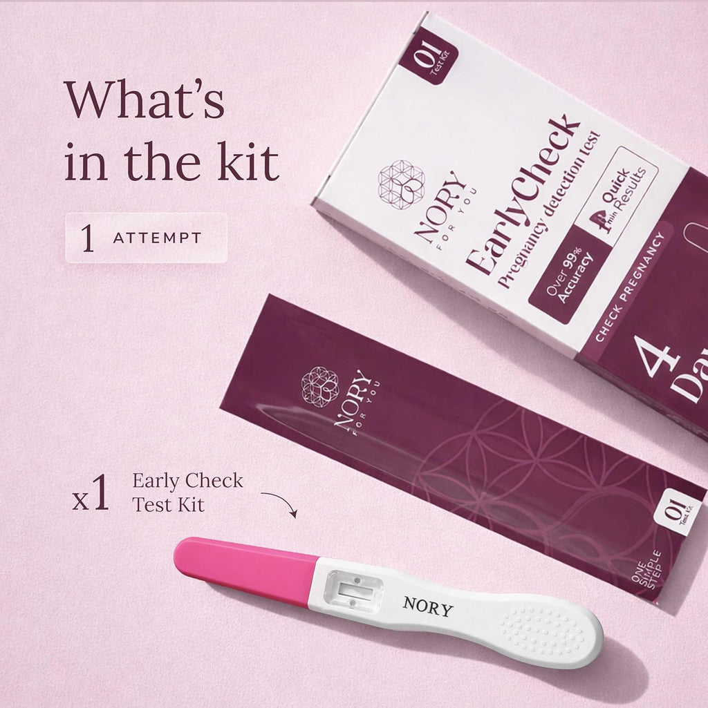 NORY EarlyCheck Pregnancy Test – Detects 4 Days Sooner, Over 99% Accuracy, Ultra-Sensitive hCG Detection (10 mIU/mL), Quick 1-Min Result, Midstream Test