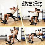 Adjustable Weight Bench for Home Gym, 600LBS Capacity Foldable Workout Bench with 7 Backrest Positions for Full Body Exercise, Compact for Small Spaces, Incline Decline Flat Bench with Quick Adjustment & Easy Folding