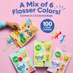 SmartLifeco Eco-Friendly Kids Flossers (100ct) - The Original Straw Wheat Dental Floss Picks For Children, Fluoride & PFA Free, Toothpick Flossing Sticks For Toddler Teeth, No Shred Thread, Unflavored