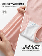 newnice High Waisted Cotton Underwear Women 4 Pack Soft Postpartum Panties Full Coverage Breathable C Section Tummy Control Briefs
