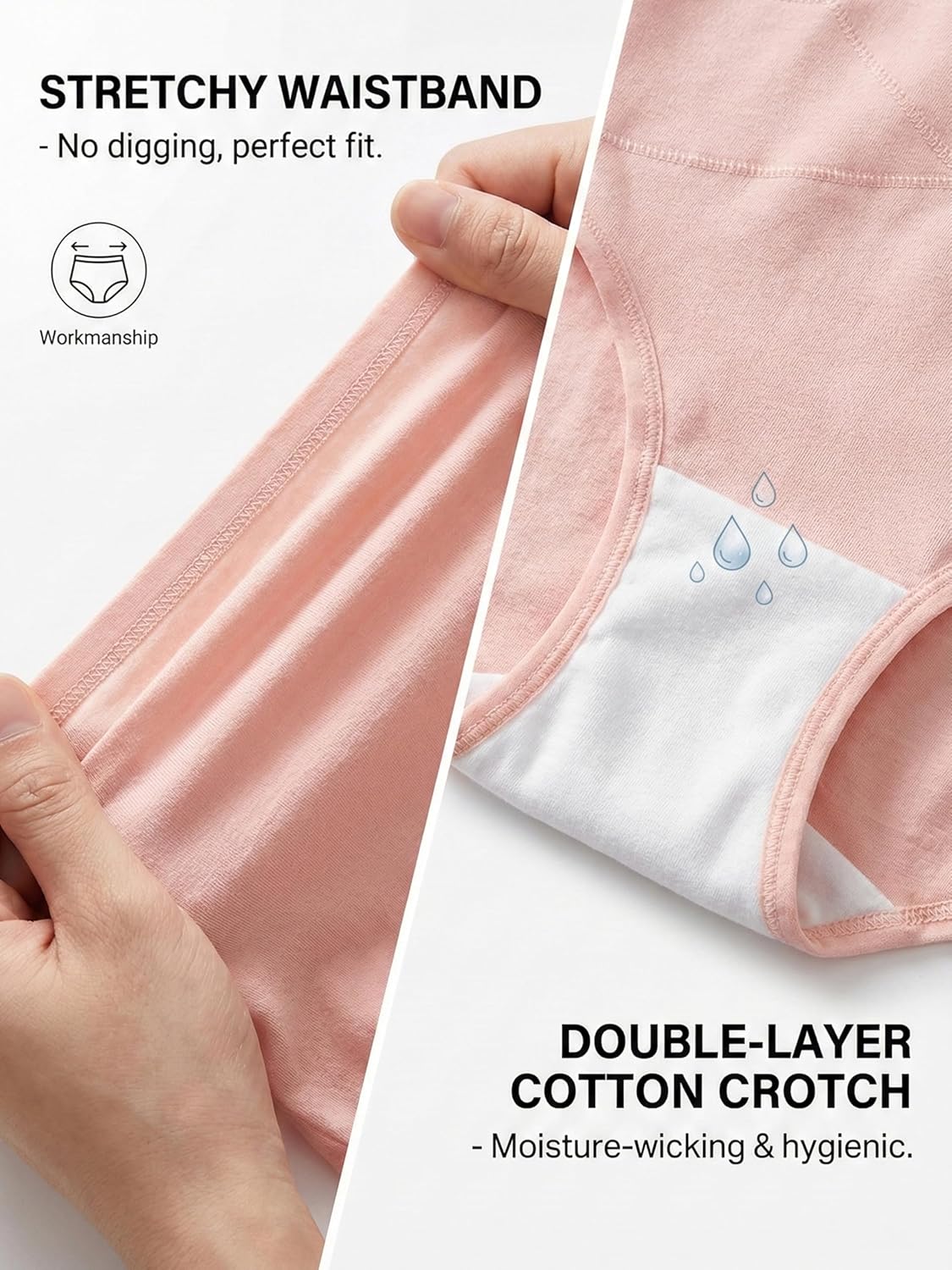 newnice High Waisted Cotton Underwear Women 4 Pack Soft Postpartum Panties Full Coverage Breathable C Section Tummy Control Briefs