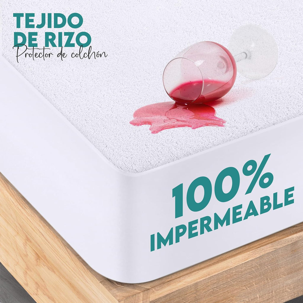 Utopia Bedding Waterproof Mattress Protector 200 x 200 x 30 cm, Oeko-Tex Certified Mattress Cover, Breathable Mattress Cover, Elastic All Around