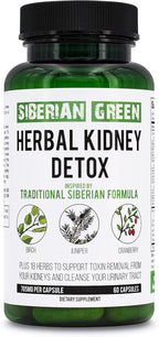 Siberian Green Herbal Kidney Detox 60 Capsules – Cranberry Birch Juniper Traditional Siberian Formula