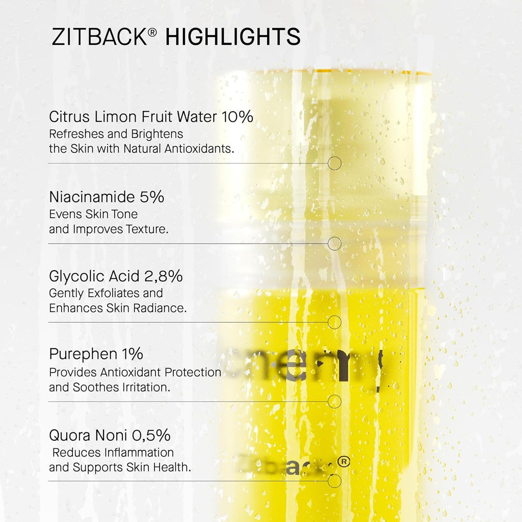 ACNEMY ZITBACK® Anti-Acne Body Spray with AHA and Lemon Water, 80 ml – Removes Blackheads on Back and Body, Quick Drying, Oil-Free, Reduces Imperfections