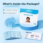 Easy@Home Ovulation Test Kit for Women, 10 Pack LH Test Strips, Fertility Predictor for Pregnancy Planning, Ovulation Tracker Powered by Premom iOS and Android App