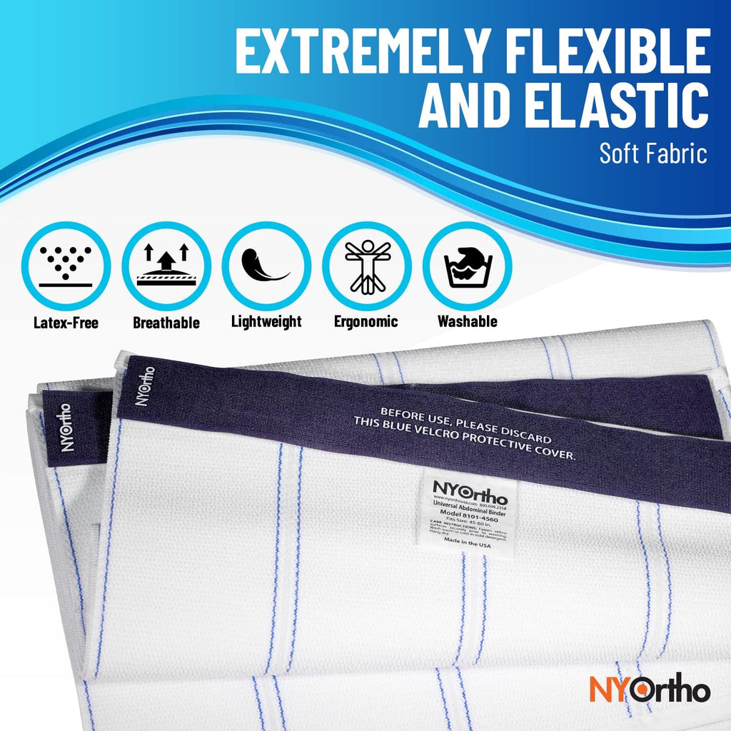 NYOrtho Bariatric Abdominal Belt, 12" Wide Elastic for Plus Size Men and Women, Post-Surgery Stomach Compression Garment for Hernia Surgery, Natural Birth, Injuries