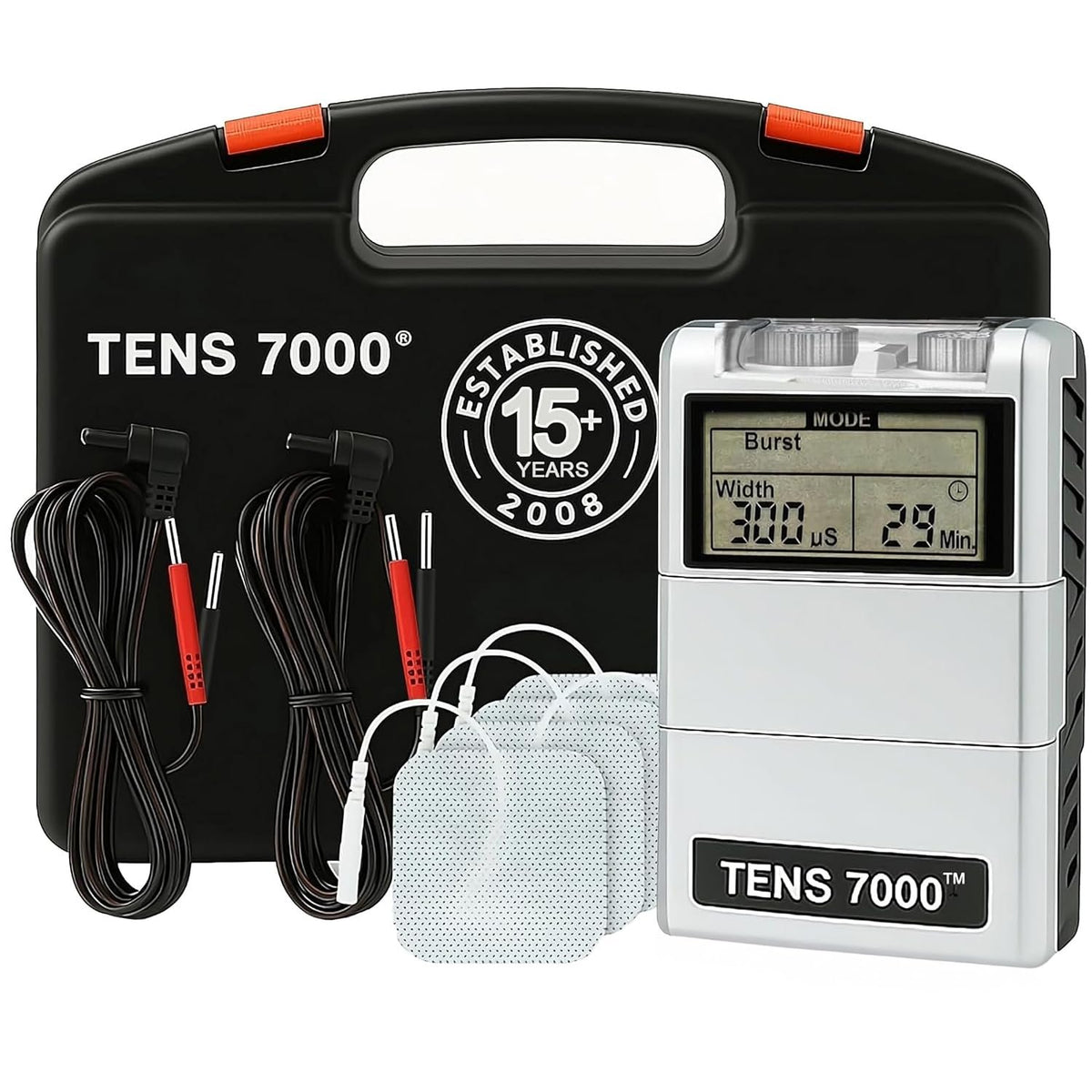 TENS 7000 Digital TENS Unit with Accessories - Muscle Stimulator Machine for Back Pain Relief, Sciatica, Neck, Nerve, Shoulder, Hip, Elbow, Muscle Pain Relief