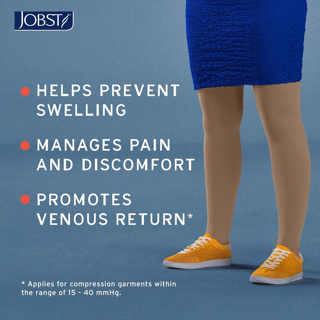 JOBST Relief 20-30 mmHg Knee High Graduated Compression Stockings - Regular Band, Closed Toe