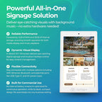 OptiSigns OptiKiosk 10 - Countertop Digital Signage Kiosk, 10.1" HD Touchscreen Display with Wi-Fi, Ethernet & Bluetooth, Software, Optional Background Music