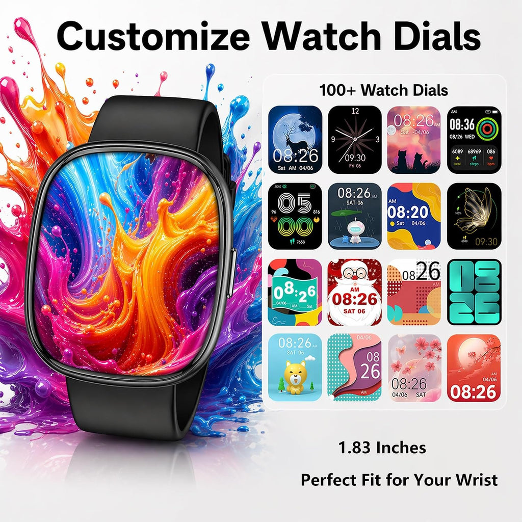 1.83" HD IP68 Waterproof Smart Watch with Bluetooth Call for Men Women | 10-day Battery Life, Swimming Fitness tracker, 120+ Sport Modes, Heart Rate and Sleep Monitor, Step Counter for Walking