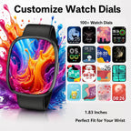 1.83" HD IP68 Waterproof Smart Watch with Bluetooth Call for Men Women | 10-day Battery Life, Swimming Fitness tracker, 120+ Sport Modes, Heart Rate and Sleep Monitor, Step Counter for Walking