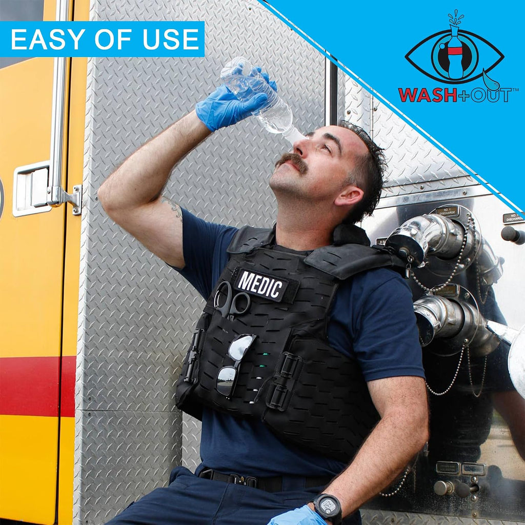 WASH+OUT Eye Wash Cup – Portable Eyewash Device – Emergency Eye Wash Cup that Screws on to Most Water Bottles and Flushes Eyes in Seconds - 3 Pack