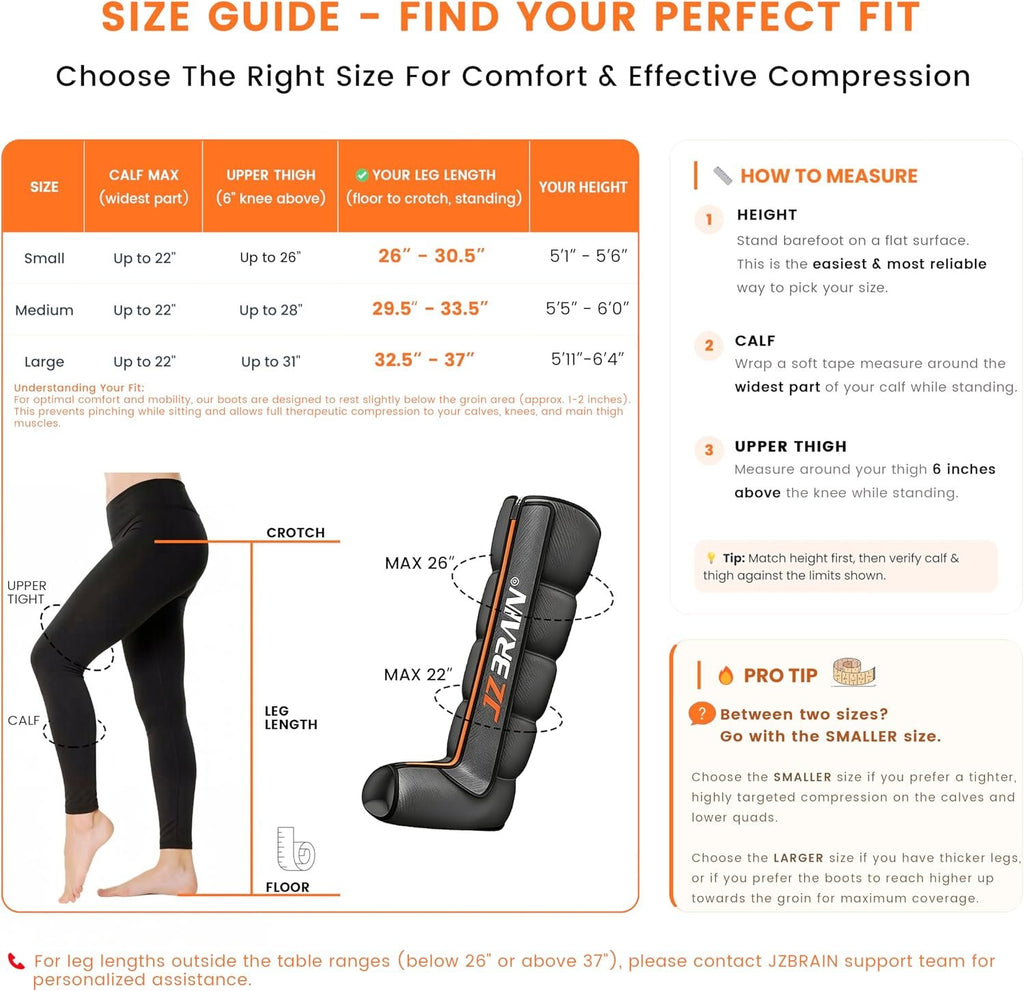 Air Compression Boots Leg Massager: Sequential Full-Leg Recovery with Heat, 6 Modes & 11 Intensities for Post‑Workout Relieve & Daily Relaxation for Athletes, Fitness Users (Small)