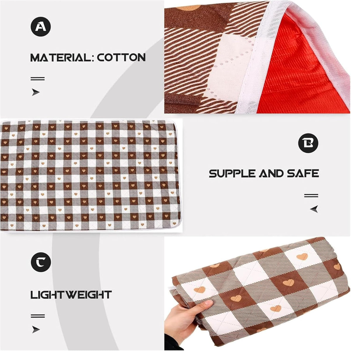 2 PCS Waterproof Bed Pad, Incontinence Pads for Adults, Elderly, Kids and Pets, Reusable Washable Underpad Protector for Bed, Sofa, Car Seat and Hospital Use, 70 x 90 cm